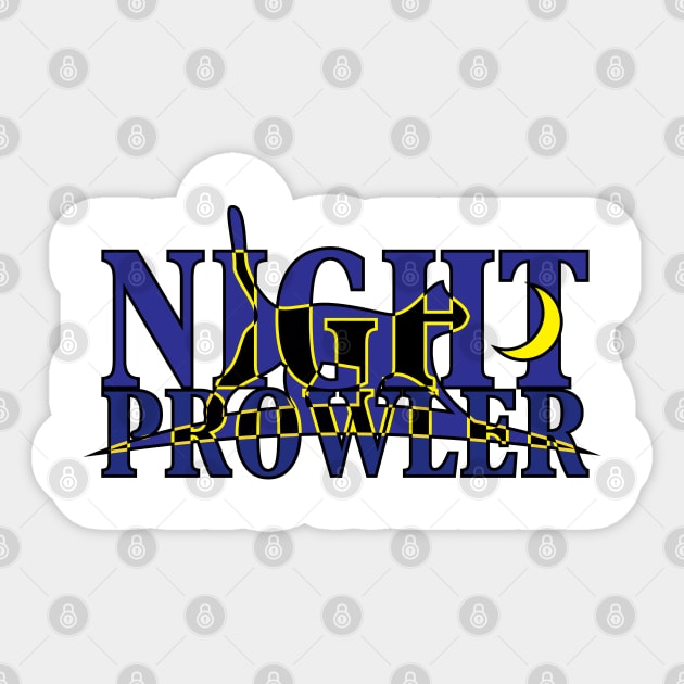 Night Prowler cat night owls moonstruck birthday gift shirt Sticker by KAOZ